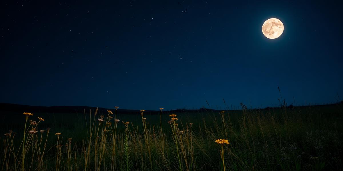 Peaceful night meadow